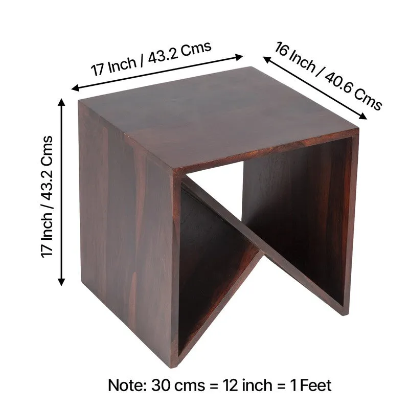 Averox Sheesham Wooden Side & Bedside Table - Deep Brown media 11