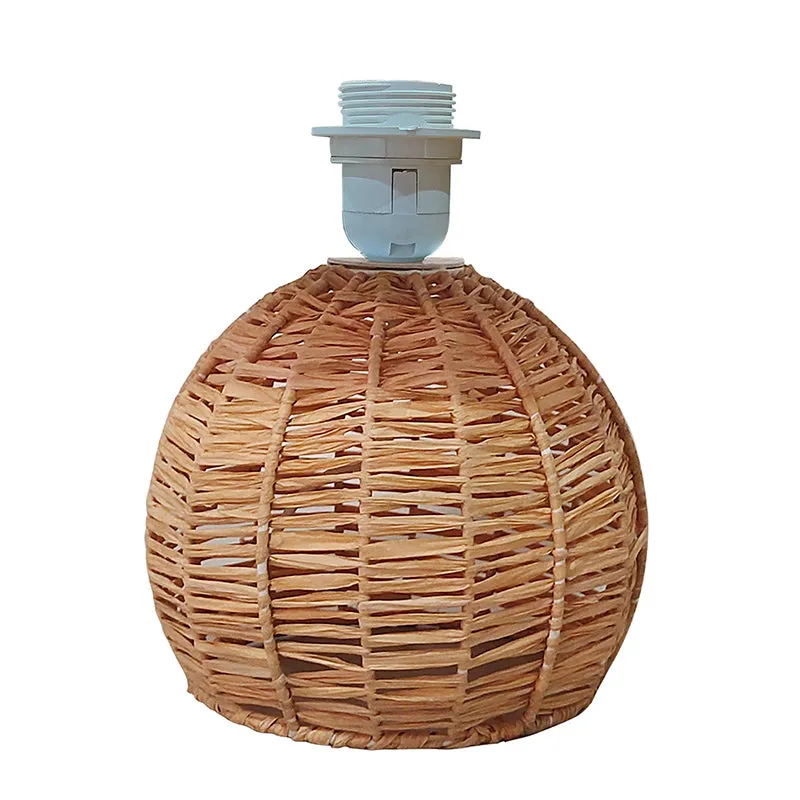 Palladian Raffia Fabric Table Lamp - Beige,Brown media 3