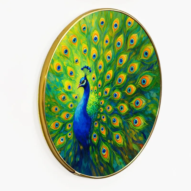 Neelkanth Peacock Paper Wall Painting With PVC Frame media 3