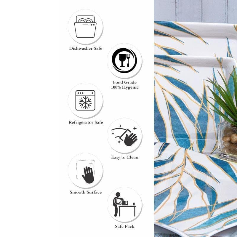Neela Patti Blue Melamine Serving Tray Set of 3 media 5