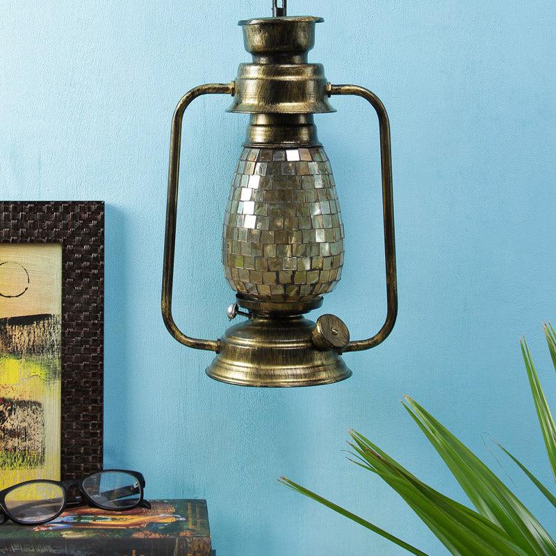 Avina Mosaic Lantern Iron Wall Lamp - Gold media 3