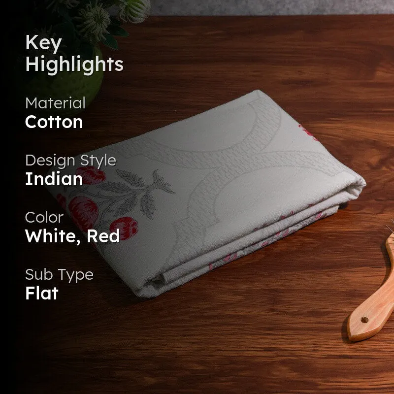 Flora Drift Cotton BathTowel - Red & White media 2