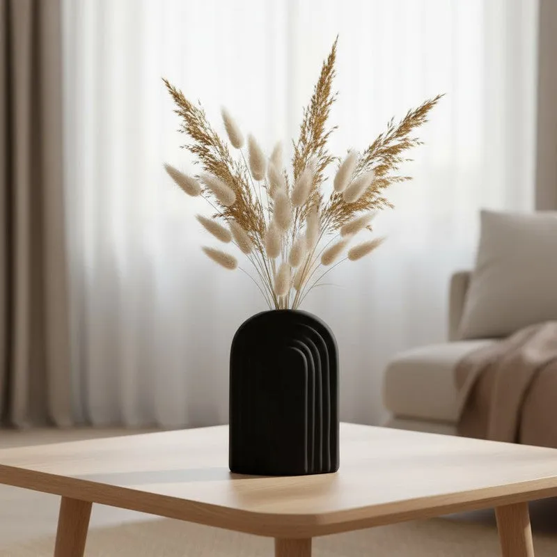 Arch Form Neutral Ceramic Vase - Black media 7
