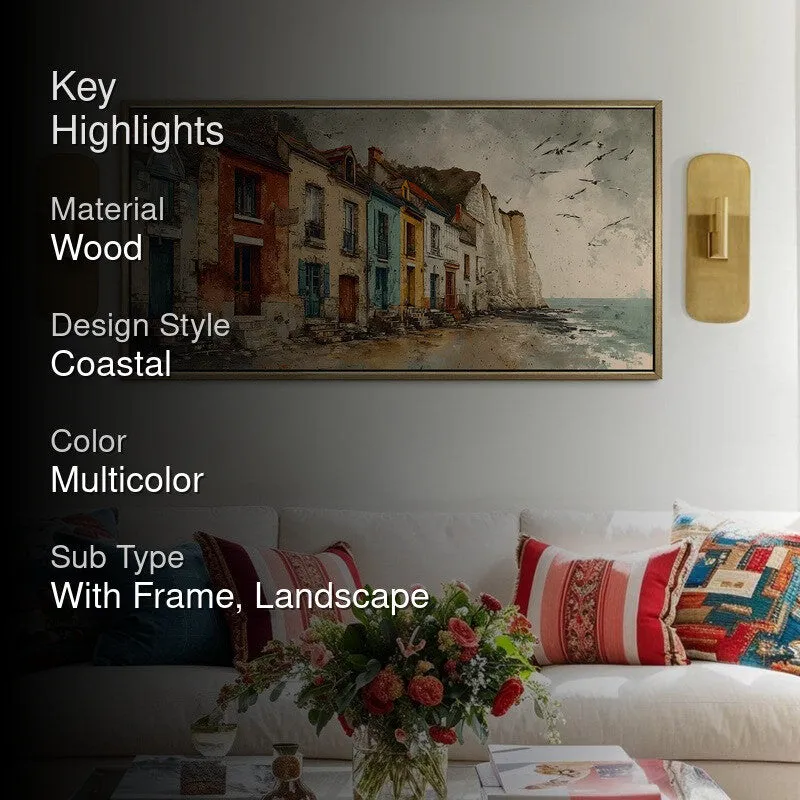 Vintage Coastal Cliff Houses Wall Art media 2