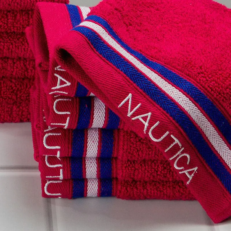 Nautica Dove Down Cotton Face Towel (Burgundy) - Set Of Twelve media 3
