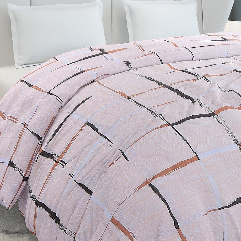Monte Carlo Blockscape Geometric Polyester Duvet Covers (Peach) - 210 GSM media 5