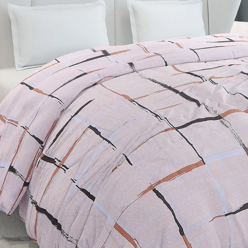 Monte Carlo Blockscape Geometric Polyester Duvet Covers (Peach) - 210 GSM - 5