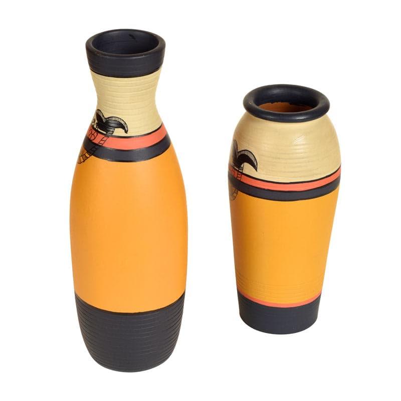Banhi Tribal Terracotta Vase - Set Of Two media 5