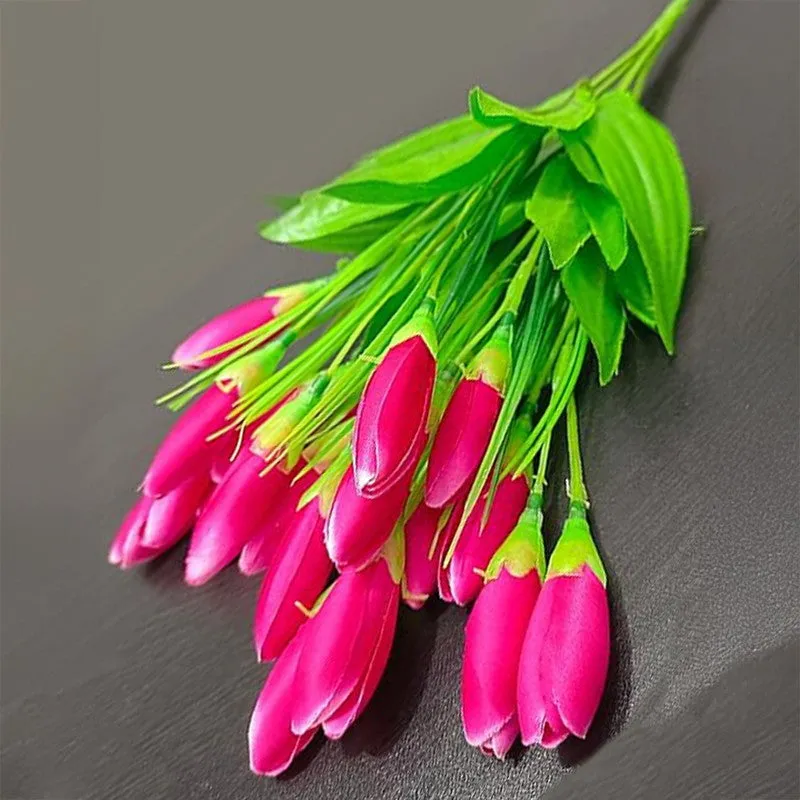 Artificial Flower Bouquet (Pink) Perfect for Living Room & Office media 7