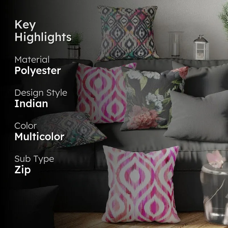 Uniya Printed Cushion Cover - Set Of Five media 2