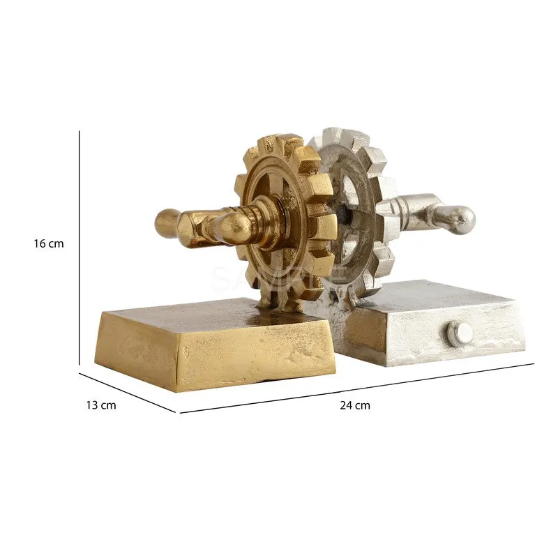 The Gearlock Bookend (Gold & Silver) - Set Of Two media 7