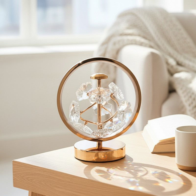 AarviDecor Hudson Classic Crystal Table Lamp - Gold media 3