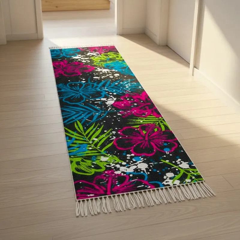 Hibiscus Splatter Runner Rug media 1