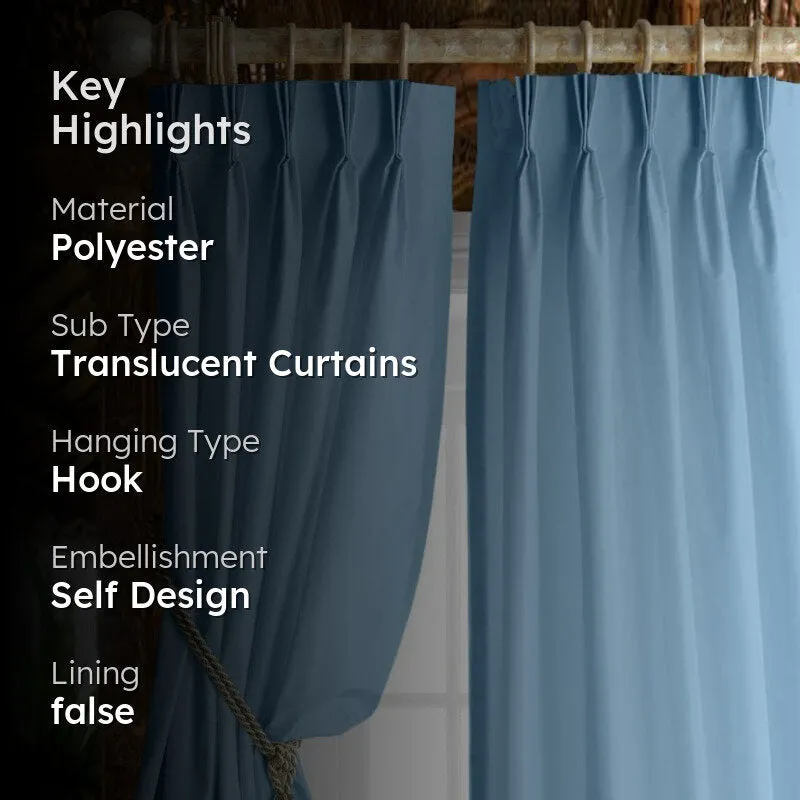 Esme Tab Top Short Width Curtain - Sky Blue media 2