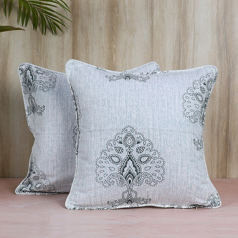 Swayam Ink Petala Printed Cotton Cushion Cover - Set of Two