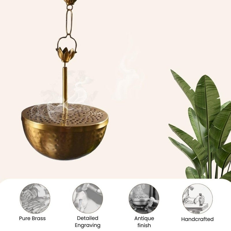Vrindha Brass Incense Holder media 2