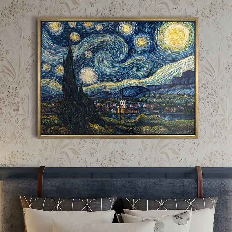 Midnight Whirl Canvas Wall Painting With Frame media 5