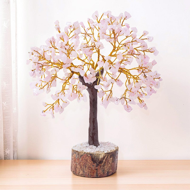 Agate Wish Tree Handcrafted Showpiece - Light Pink media 6