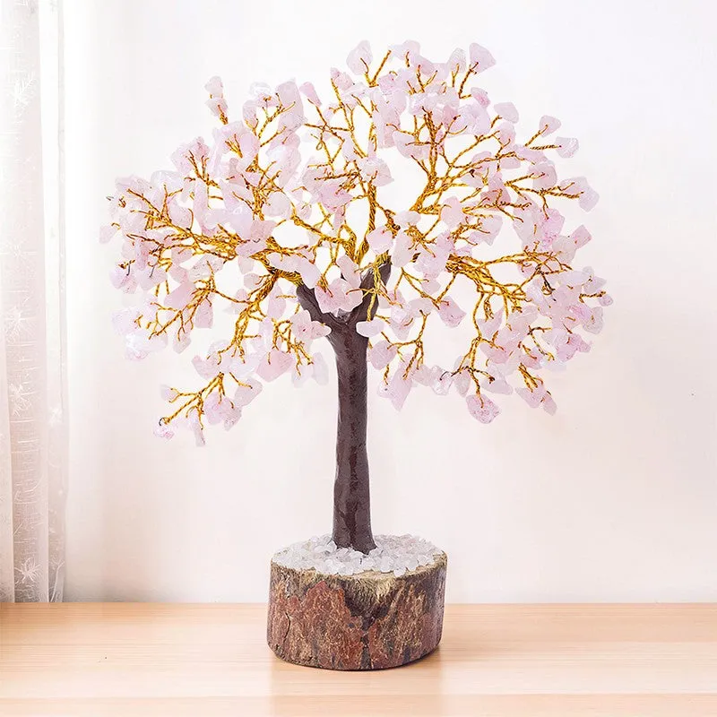 Agate Wish Tree Handcrafted Showpiece - Light Pink media 6