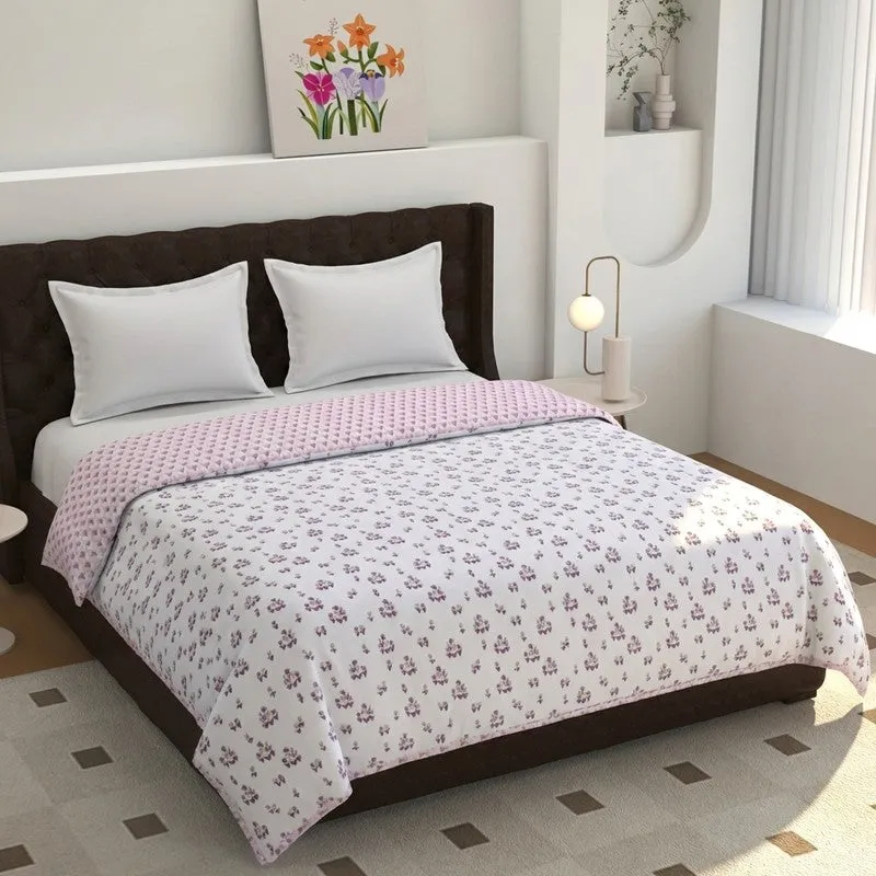 Mini Petals Printed Cotton Dohar (Maroon,White) - 120 GSM media 1