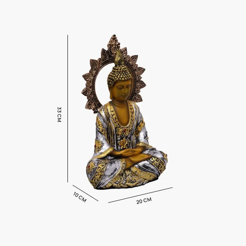 Azure Peace Buddha Idol - Silver media 6