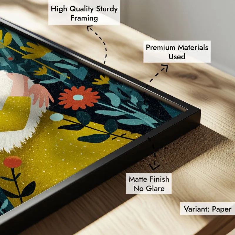 Floral Fidelity Canvas Wall Painting - Black Frame media 6
