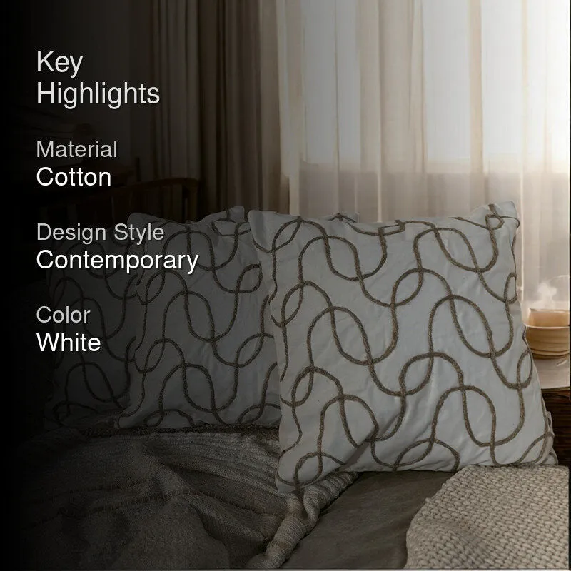 Abstract Swirls Tufted Cushion Cover Set - Set Of Three media 2
