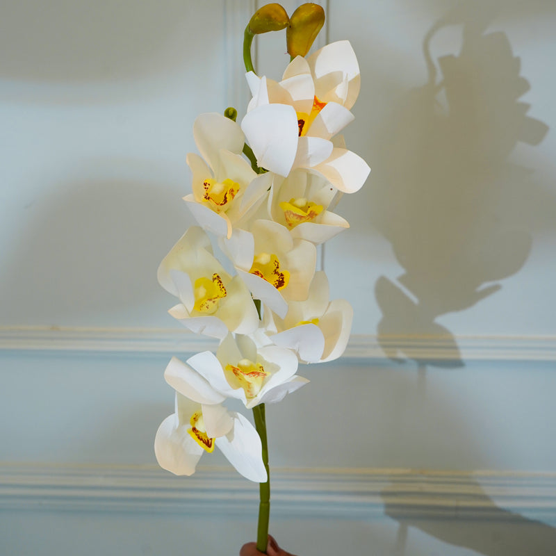 Faux Cymbidium Orchid Flower Stick (White) - 30 CM image 3