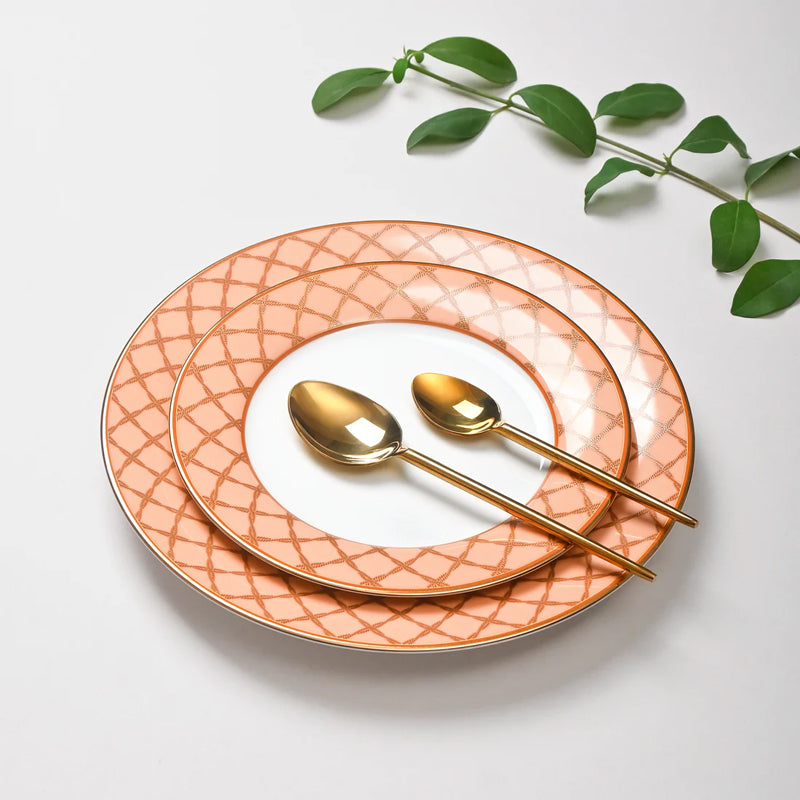 Angel Rope 24k Gold Brushed Porcelain Dinner Set - 33 Piece Set media 3