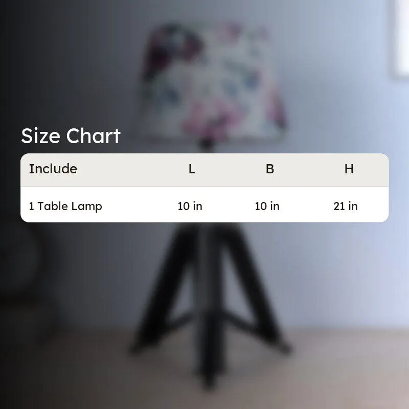 Lumikko Printed Tripod Mango Wood Table Lamp - Multicolor media 6