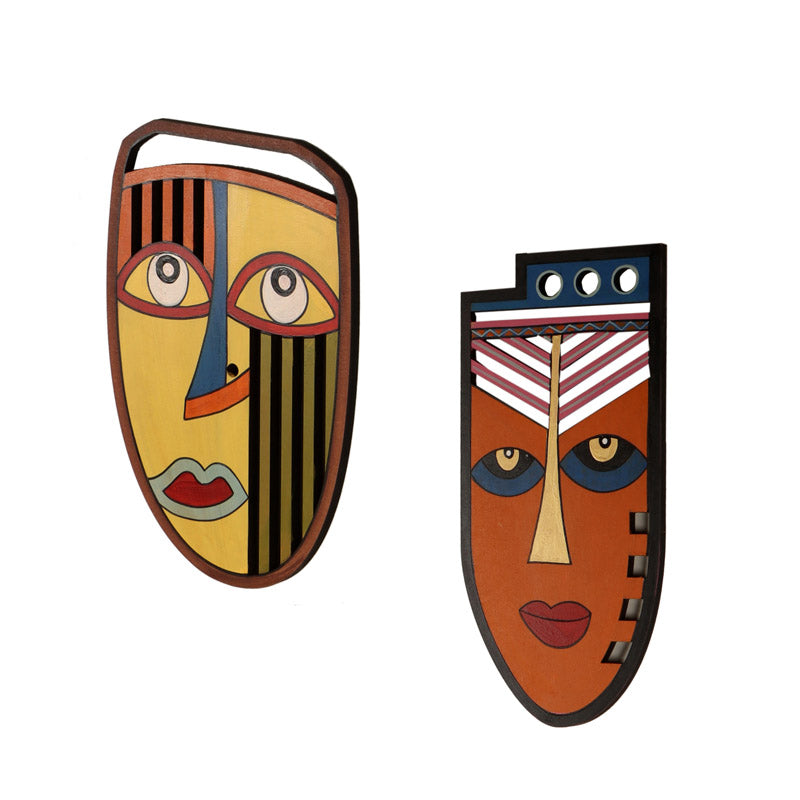 Bhusa Mask Wooden Wall Accent - Set of Two media 4