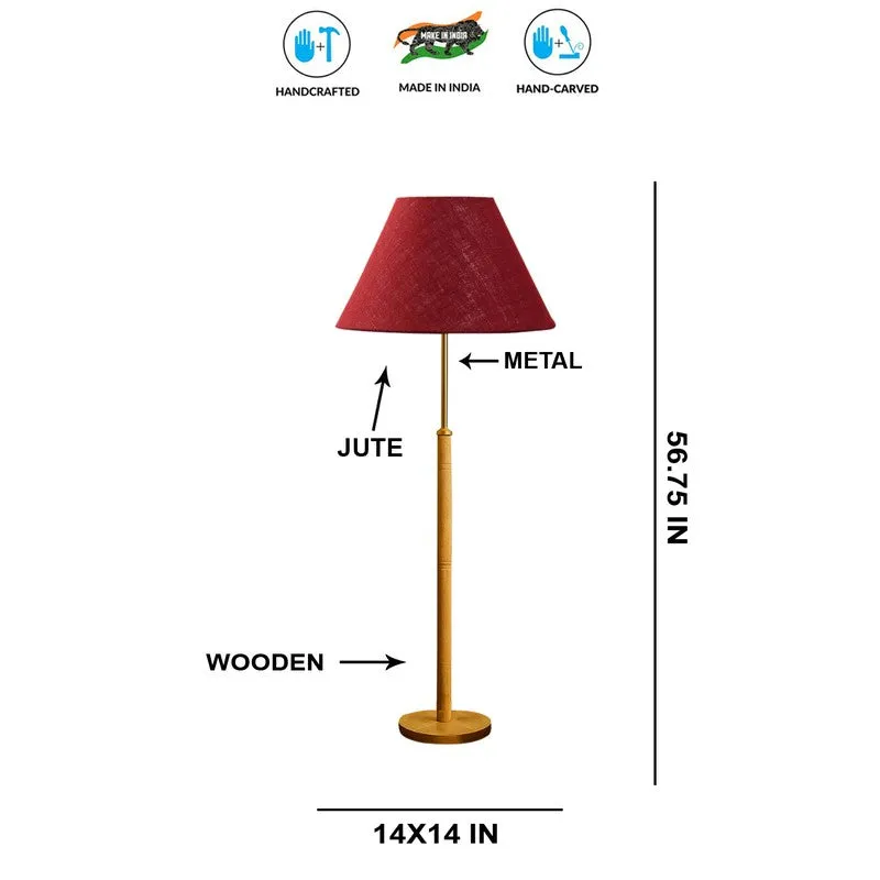 Earth Tone Wooden Floor Lamp - Maroon media 7