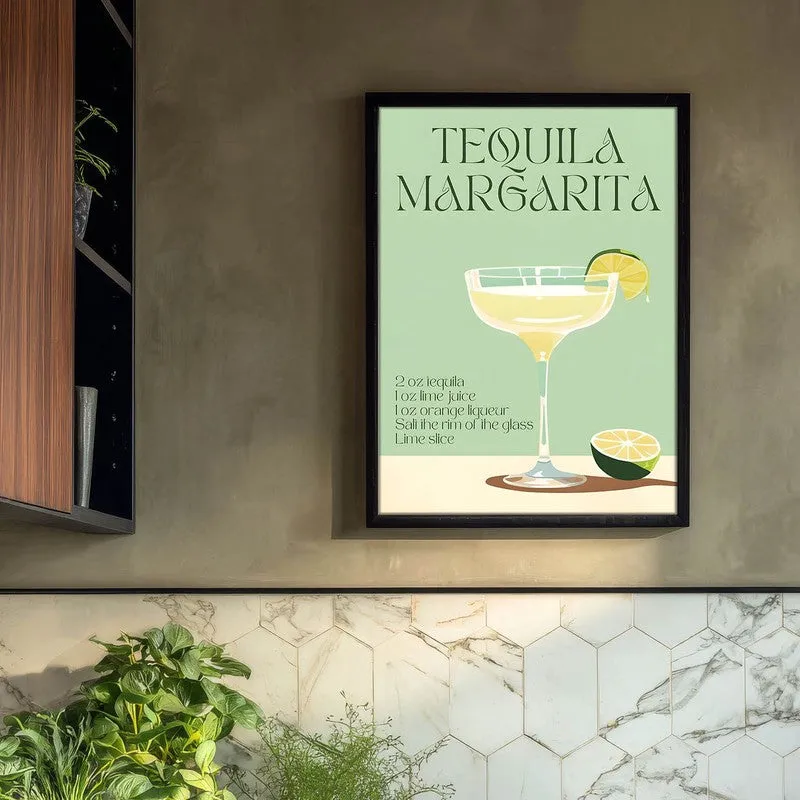 Tequila Margarita Archival Canvas Wall Art - Black media 3