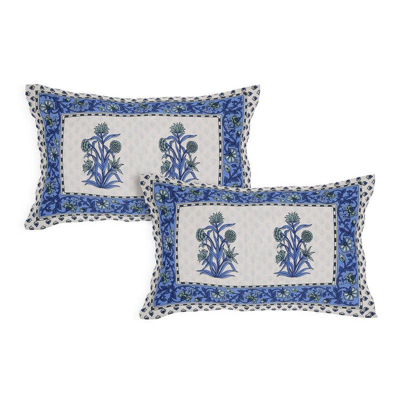 Rajasthani Raj Ethnic Cotton Bedsheet (Blue,White) - 180 TC media 4
