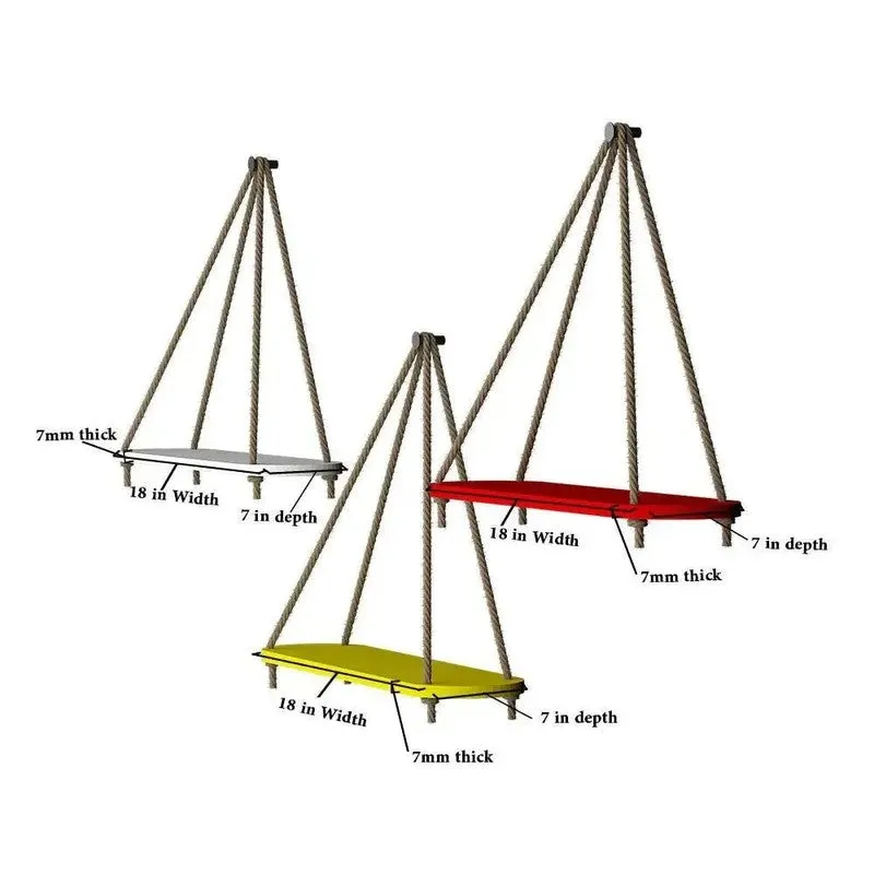Vivid Nest (MDF,Wood) Shelves - Set Of Three media 6