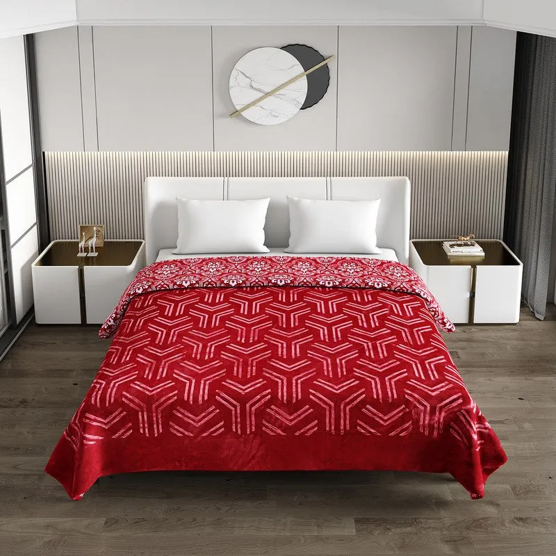 Monte Carlo Crimson Dreamscape Blanket (Red)- 800 GSM media 4
