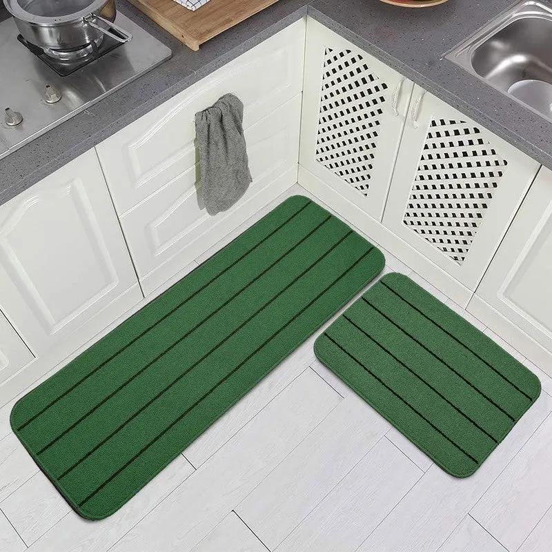 CozyLines Kitchen Floor Mats (Green) - Set of Two media 1