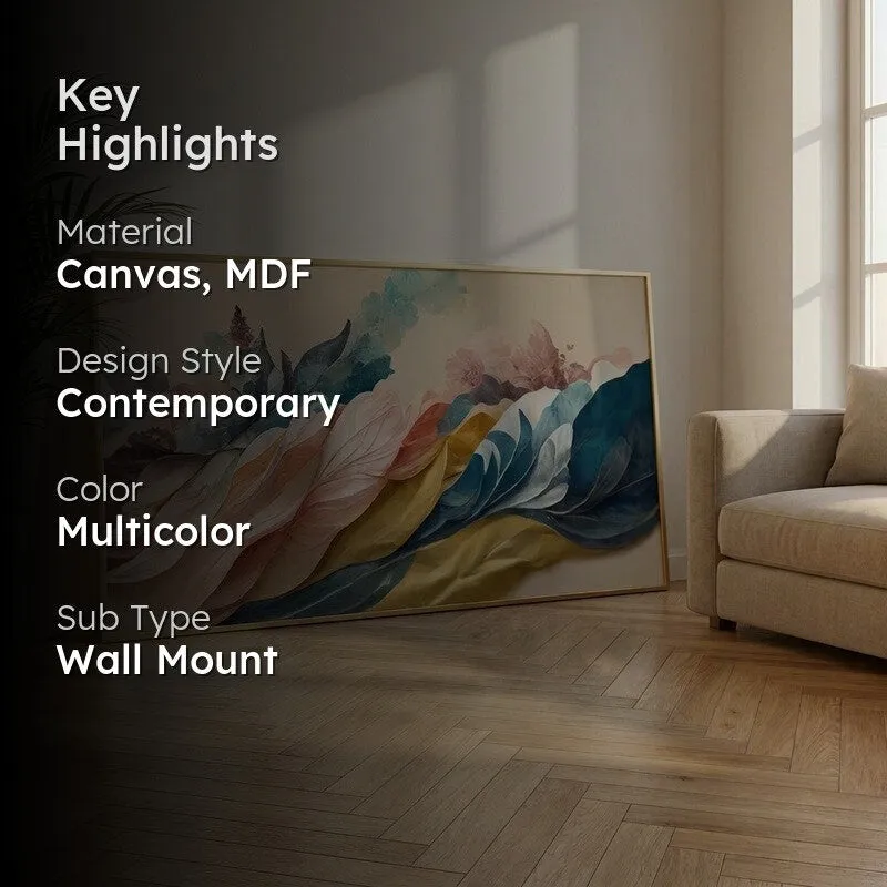 Petal Wave Canvas Wall Painting With Frame media 2