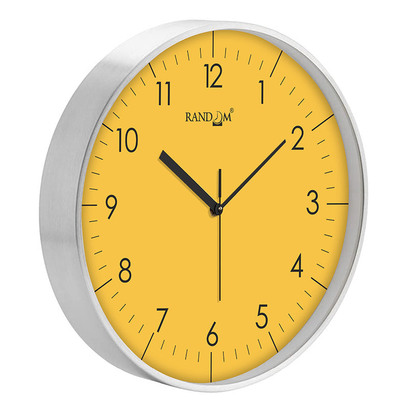 Benot Silver Analog Wall Clock - Yellow media 4