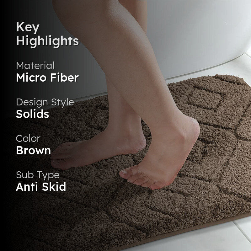 Zella Anti Skid Bath Mat - Brown media 2
