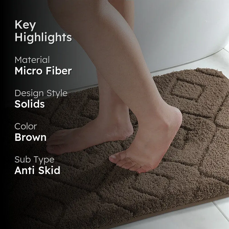 Zella Anti Skid Bath Mat - Brown media 2