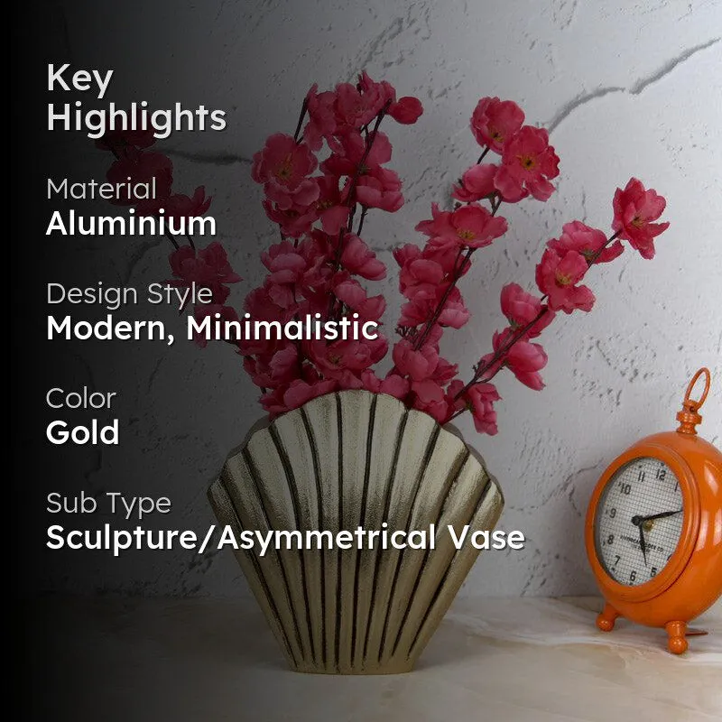 Oyster Treasure Vase - Antique Gold media 2