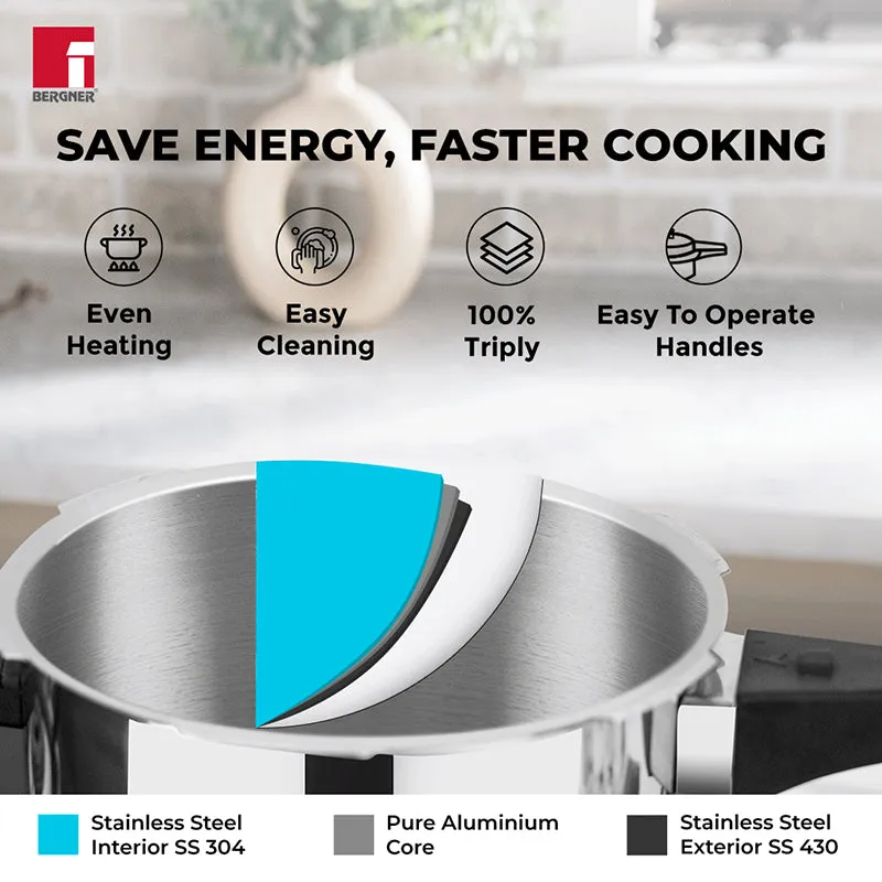 Bergner Safe Stainless Steel Pressure Cooker - 1500 mL media 5