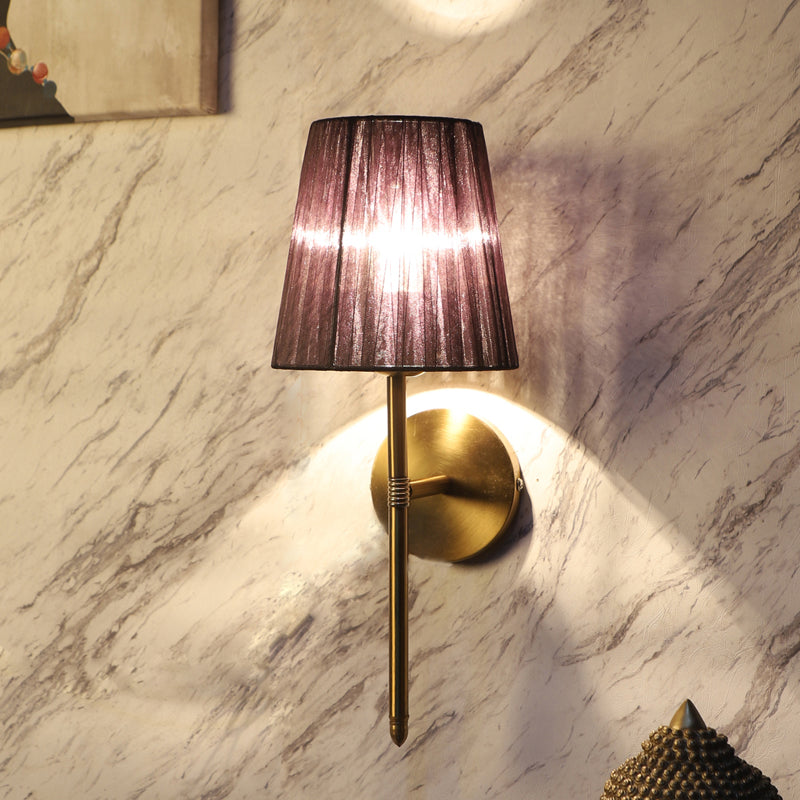 Enida Iron Wall Lamp with Fabric Shade media 4