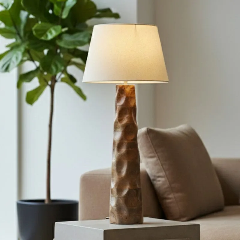 Sculpted White Mango Wood Floor Lamp media 4