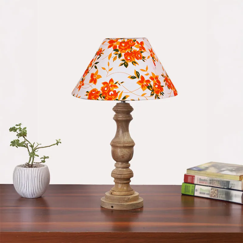Fleur Cone Carve Wooden Table Lamp - Multicolor media 3