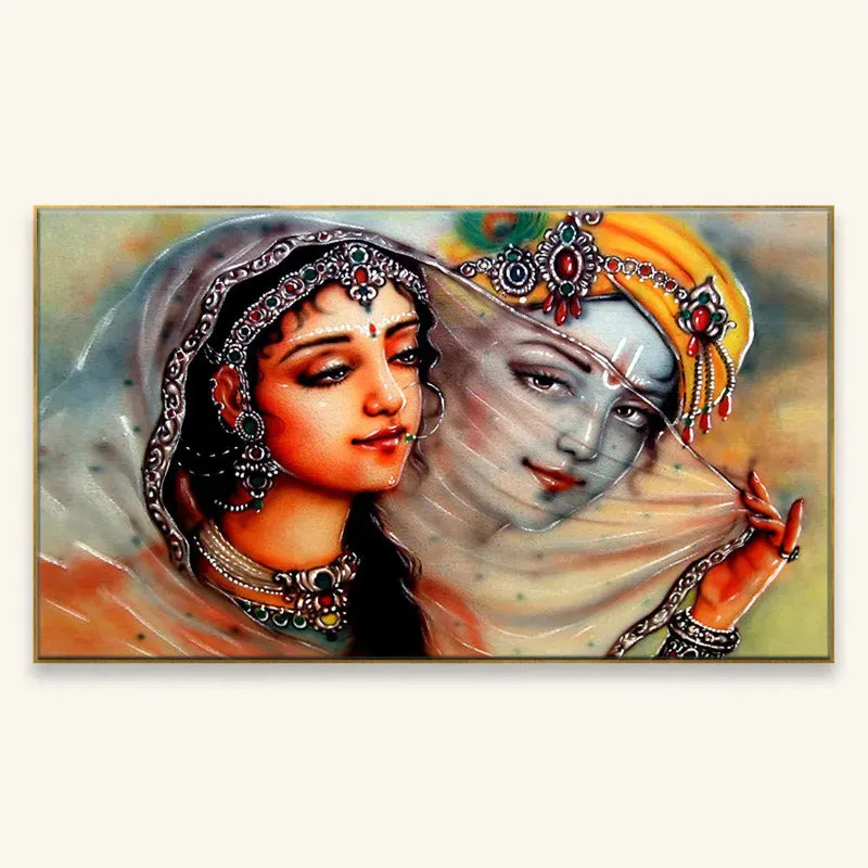 Krishna Meerabai Canvas Wall Painting media 3