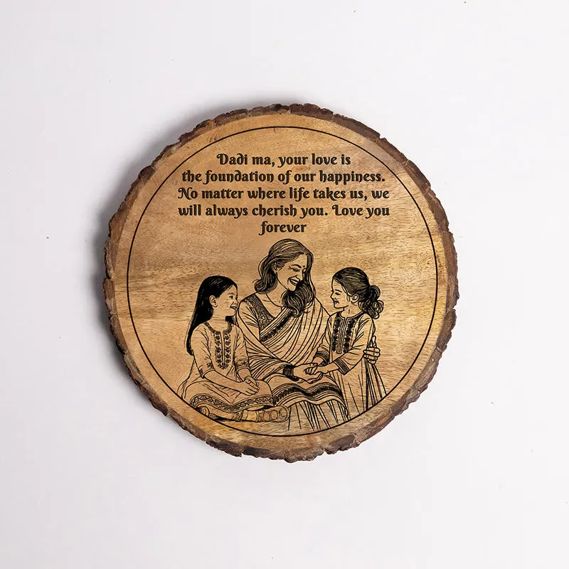 Dadi Ma's Love Wood Showpiece - Round media 5