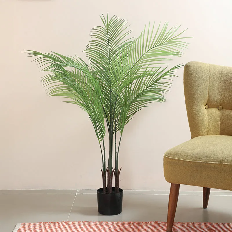 Leafinity Artificial Palm With Black Plastic Pot - 4 Feet media 3