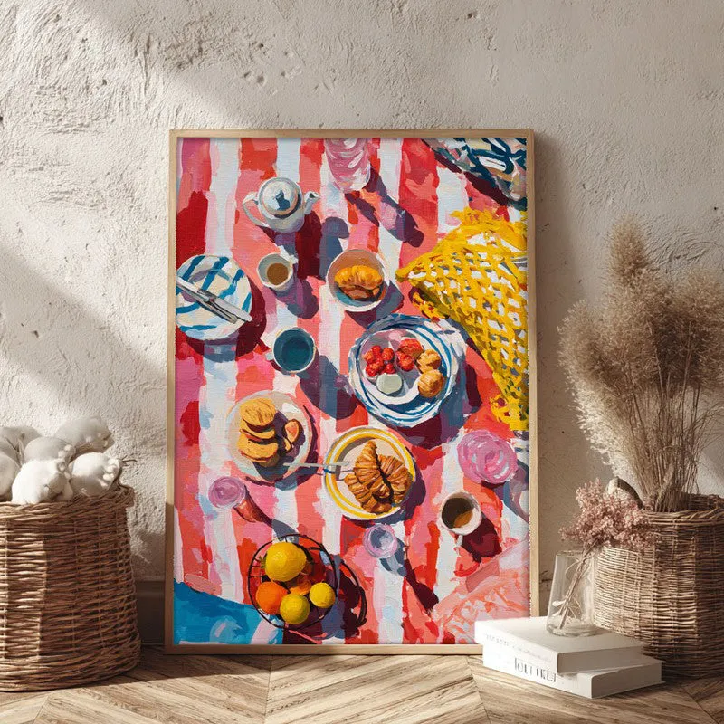 Sunny Spread Canvas Wall Painting - Brown Frame media 3